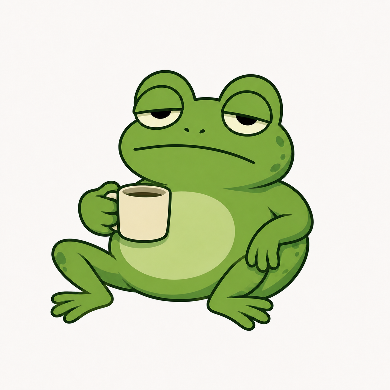 BLUB sitting around with a mug